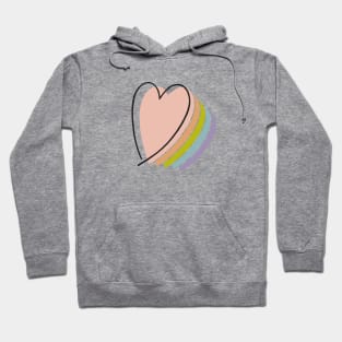 boho rainbow heart design line art heart Hoodie